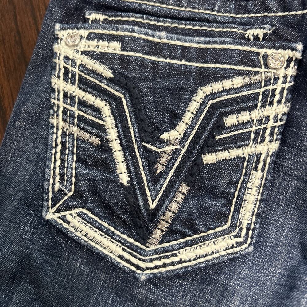 Vigoss The Dublin Denim Trendy Shorts Thick Stick Rhinestones Waist 25 Length 5 - Picture 5 of 7